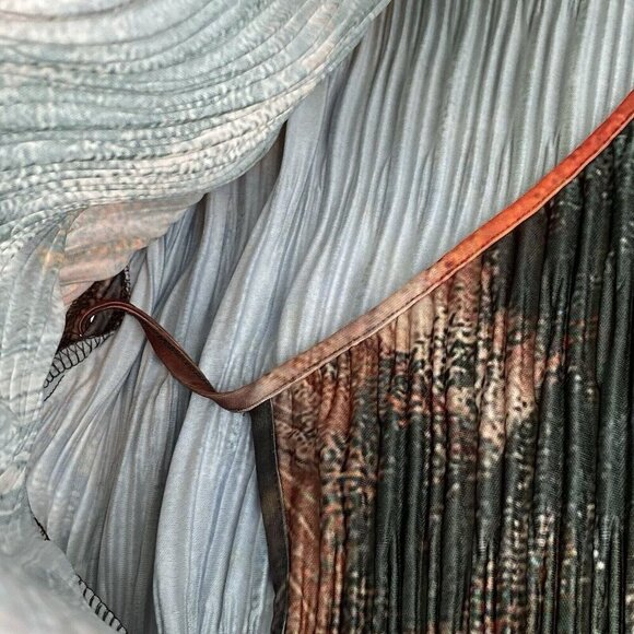 ZARA Women’s Size Small Pleated Kimono Wrap Top Orange Multi NWT - Picture 11 of 16